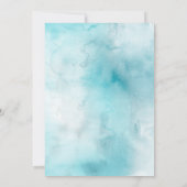 ブルーパープル金ゴールドインクハッピー今までパーティーアーチ後 招待状 (裏面)