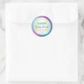 ブルーパープル銀河系グリッター着色製品ラベル ラウンドシール (バッグ)