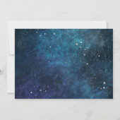 ブルーパープル銀河系結婚ズサンキューカード 招待状 (裏面)