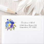 ブルーパープル&イエローフローラ差出人住所 ラベル (インサイチュ)