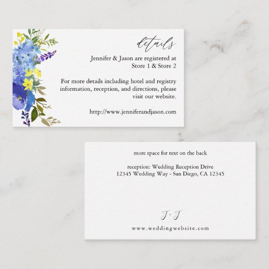 ブルーパープル&イエローフローラ詳細2 エンクロージャーカード (正面/裏面)