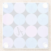 ブルーパープル&ピンクサークルモノグラム ガラスコースター (裏面)