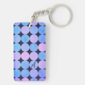 ブルーパープル&ピンクサークルモノグラム キーホルダー (裏面)