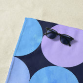 ブルーパープル&ピンクサークルモノグラム ビーチタオル (インサイチュ)