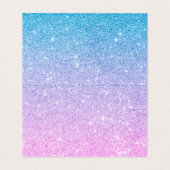 ブルーパープル&ライトピンクきらめくグリッター 名刺 (内部フラット)