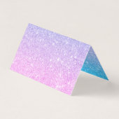 ブルーパープル&ライトピンクきらめくグリッター 名刺 (裏面)