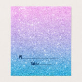 ブルーパープル&ライトピンクきらめくグリッター 名刺 (外部フラット)