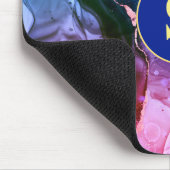 ブルーパープル&レッドバイオレット液体インク、モノグラム マウスパッド (コーナー)