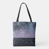 ブルーパープル、抽象化 トートバッグ (裏面)