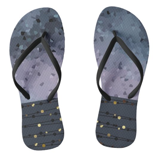 ブルーパープル、抽象化 ビーチサンダル (ソール)