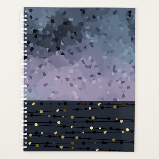 ブルーパープル、抽象化 プランナー手帳 (正面)