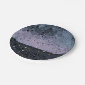 ブルーパープル、抽象化 ペーパープレート (アングル)