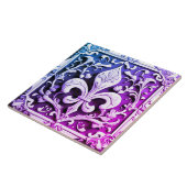 ブルーパープル（紋章の）フラ・ダ・リ タイル (側面)