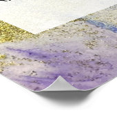 ブルーパープル&金ゴールドマーリーアルコールインクDIY ポスター (角)