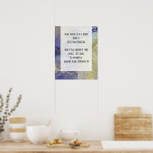 ブルーパープル&金ゴールドマーリーアルコールインクDIY ポスター (キッチン)