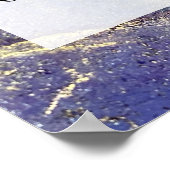 ブルーパープル&金ゴールドマーリーアルコールインクDIY ポスター (角)