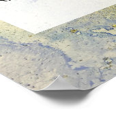 ブルーパープル&金ゴールド抽象芸術アルコールインクDIY ポスター (角)