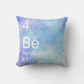 ブルーパープルBeベリリウム元素水色 クッション (正面)