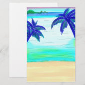 ブルーパームの木の固定紙 便箋 (正面/裏面)