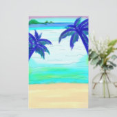 ブルーパームの木の固定紙 便箋 (スタンド正面)