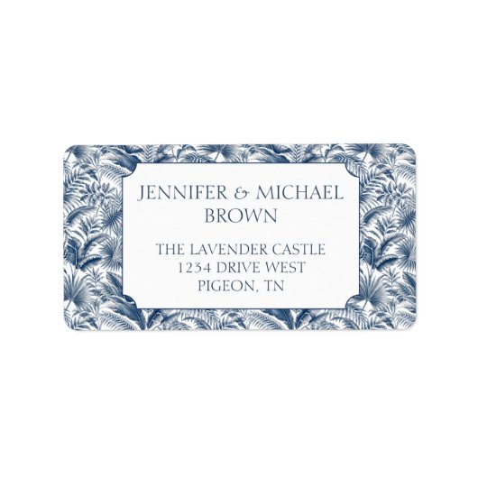 ブルーパームの植物の結婚式 ラベル (正面)