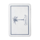 ブルーパームエレガントツリーパーソナライズされた バスマット (正面縦)