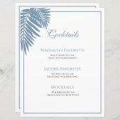 ブルーパームカスタムウェディング8.5X11カクテルメニュー (正面/裏面)