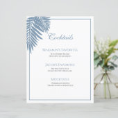 ブルーパームカスタムウェディング8.5X11カクテルメニュー (スタンド正面)