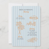 ブルーパームスプリングスパステルビーチバースデーウィークエンド 招待状 (裏面)