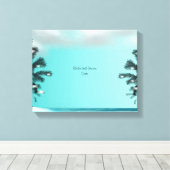 ブルーパームツリーゲストブックオルタナティブ キャンバスプリント (インサイチュ (ウッドフロア))