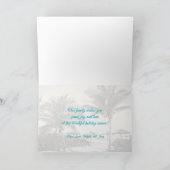 ブルーパームツリーズカスタム文字クリスマスカード シーズンカード (内部)