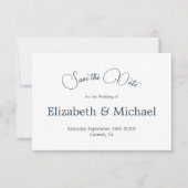 ブルーパームツリー水彩結婚式の日付を保存 セーブザデート (正面)