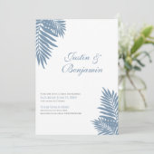 ブルーパームトロピカル結婚式招待状5 X 7 招待状 (スタンド正面)