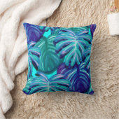 ブルーパームドリームリバーシブルピロー クッション (ブランケット)