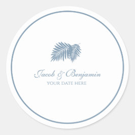 ブルーパームラウンドステッカー ラウンドシール
