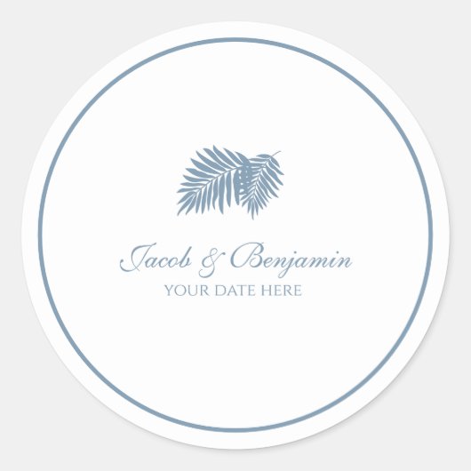 ブルーパームラウンドステッカー ラウンドシール (正面)