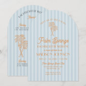 ブルーパーム春パステルビーチバチェロレッテ 招待状 (正面/裏面)