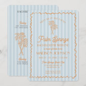 ブルーパーム春パステルビーチバチェロレッテ 招待状 (正面/裏面)