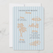 ブルーパーム春パステルビーチバチェロレッテ 招待状 (裏面)