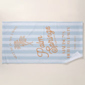 ブルーパーム春パステルビーチバースデーパーティー ビーチタオル (正面)