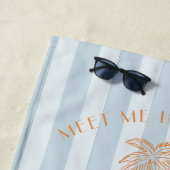 ブルーパーム春パステルビーチバースデーパーティー ビーチタオル (インサイチュ)