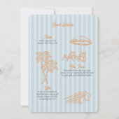 ブルーパーム春パステルビーチバースデーパーティー 招待状 (裏面)