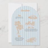 ブルーパーム春パステルビーチバースデーパーティー 招待状 (裏面)