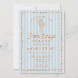 ブルーパーム春パステルビーチブライダルシャワー 招待状
