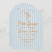 ブルーパーム春パステルビーチ誕生日ウィークエンド 招待状 (正面/裏面)