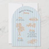 ブルーパーム春パステルビーチ誕生日ウィークエンド 招待状 (裏面)