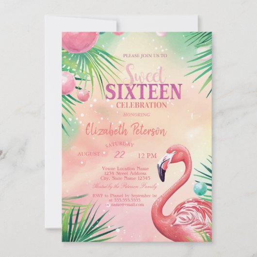 ブルーパーム離れズサマースウィート16 招待状 (正面)