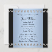 ブルーパールクロスブラックブルー《キリスト教》洗礼式や命名式 招待状 (裏面)