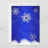 ブルーパールスノーフレーククリスマスホリデーパーティー 招待状 (裏面)