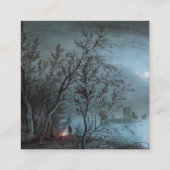 ブルーパール紙のロマンチックなノクターランドスケープ スクエア名刺 (裏面)